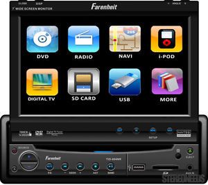 Farenheit Indash 1 DIN Car 7" Touchscreen Monitor DVD CD USB iPod Player Stereo