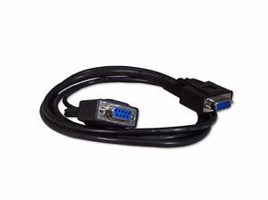 Black 6 Foot DB9 9 Pin Serial Port Cable Female Female RS232