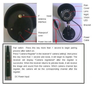 Digital Wireless Security System Waterproof IR Camera w 7" LCD Monitor SD DVR