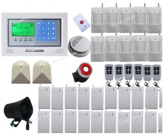 Wireless Wired Home Security LCD GSM Burglar Alarm System Touch Keypad Siren