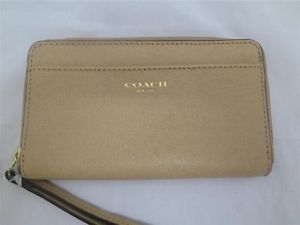 Coach 64976 Saffiano Leather East West Universal Case Phone Credit Card Beige