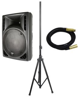 New Gemini RS 408 Pro Audio DJ 8" Powered 480W PA Speaker $80 Stand XLR Cable