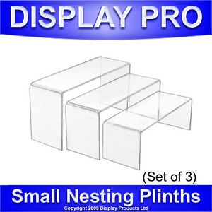 Small Nesting Plinths Acrylic Riser Counter Shop Jewellery Display Stands