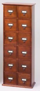 Solid Oak Library Style 144 CD Storage Cabinet Rack Wal