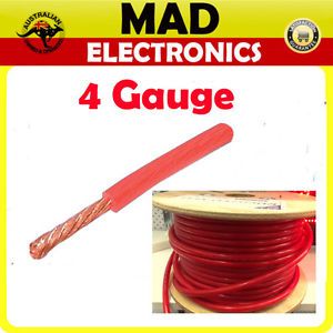 1M x 4 Gauge AWG Car Subwoofer Amp Wiring Wire Power Ground Cable 110Amp Red