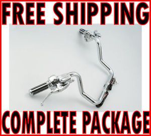 Paughco 14" Chrome Pre Wired Ape Hanger Handlebar Controls Switches Grips Kit