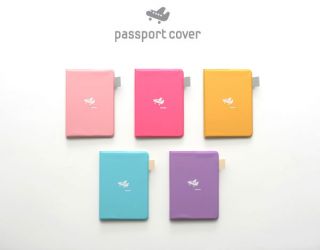 Passport Cover Travel ID Case Holder Wallet Pink Yellow Lavender