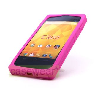 Pink Retro Cassette Silicone Skin Gel Case for LG Google Nexus 4 Phone Accessory