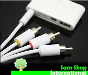 5 in 1 AV Camera Connection Kit USB SD Card Reader Cable Adapter for iPad iPhone