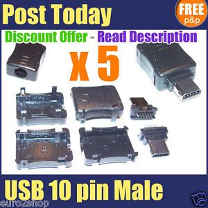 Mini USB 10 Pin Micro Male Socket Repair Kit Connector Plug Samsung Repair Kit