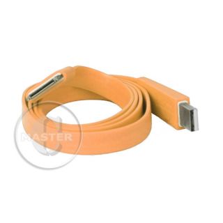 Pro Skinny Super Thin USB Charge Sync Data Cable for iPod iPhone New iPad Orange