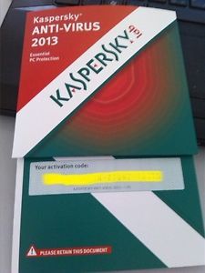Kaspersky Anti Virus 2013 Essential PC Protection 1 PC 1 Year Serial Key