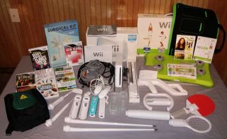 Nintendo Wii Sports White Console Wii Fit Board Games Accessories Bundle