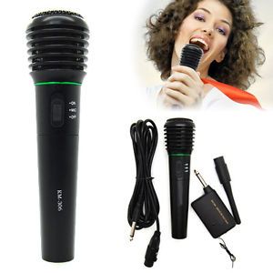 Karaoke Singing DJ Professional Handheld Wireless Cordless Wired Microphone Mic