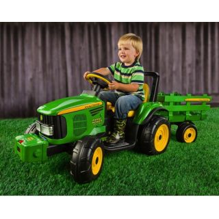 Peg Perego John Deere 12V Battery Powered Tractor with Trailer
