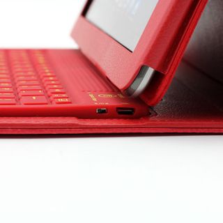 Red Bluetooth Wireless Keyboard Cover Case for 10 1" Samsung Galaxy Tab 2 P5100