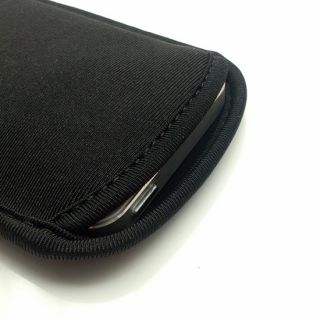 Black Flex Neoprene Pouch Case Cover Screen Protector for Apple iPhone 5 4S