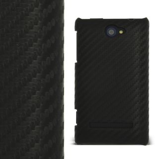 Black Carbon Fibre Back Cover Case for HTC Windows Phone 8S