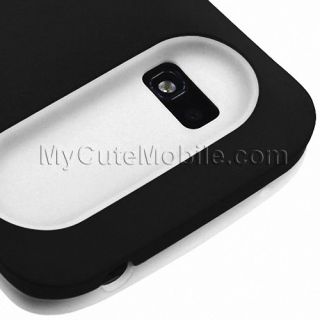 LG Google Nexus 4 E960 Case Black White Curve Hybrid Skin Hard Cover at T