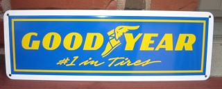 Goodyear Tires 1 Tires Sign Tire Mechanic Garage Shop Advertising 