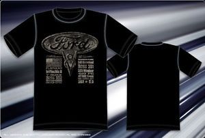 Ford V8 All American Hot Rods Logo Mens Black Cotton T Shirt