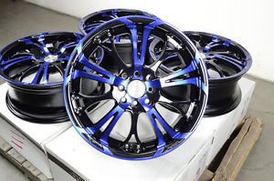 17" Blue Effect Wheels Rims 4 Lugs Ford Escort Honda Civic Accord Corolla Jetta