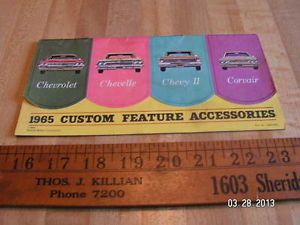 1965 Chevrolet Options Accessories Booklet Chevelle Nova Corvair Impala 65 Chevy