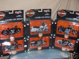 Toy Maisto 1 18 Harley Davidson Diecast Motorcycle Series 16 Set Very Good Boxes