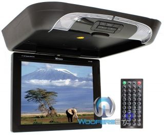XO GX1732B 17" Black Car Flip Down Monitor DVD TV Screen USB SD FM IR Swivel New
