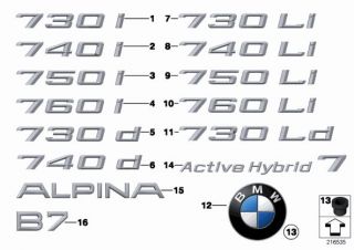 Genuine BMW 740i Rear Emblem Badge 7 Series F01 2007 2012 1 Year GUARANTEE