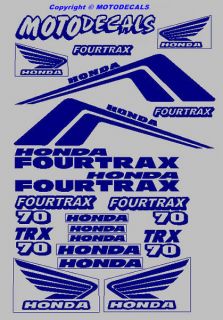 Decals Stickers Graphics Kit Honda Fourtrax TRX70 TRX 70 Tank Fender Blue