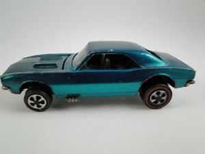 Vintage 1967 Custom Camaro Redline Hot Wheels Toy Car Model Green Blue Diecast
