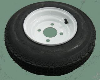 4 80 8 LRB Power King Tire Wheel Assembly 4 Lug White Wheel 