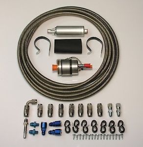 Fuel Pump Filter Kit w Braided Hose Hot Rod Muscle Car LS1 LS6 LS2 LS3 LS7