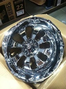 22" 8x170 Chrome Rims Ford F250 350 Excursion 22x14 KMC XD Armour 76mm Lifted