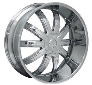 24" Wheels Rims and Tire Package E415 Triple Chrome 6x135 ET15 Expedition RAM 22