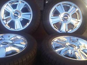 20" Chevy Silverado Tahoe Chrome Factory Wheels Rims Tires Hollander 5416