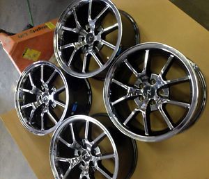 Black Chrome Mustang FR500 Wheels 18x9 18x10 18" Deep Dish 18 inch Rims