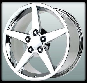 18" x 10 5" Wheel Replicas V1139 C6 Chrome Corvette ZR1 Grand Sport Wheels Rims