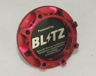 Blitz Aluminum Car Engine Oil Fuel Filler Tank Cap Cover Plug JDM Red for Subura