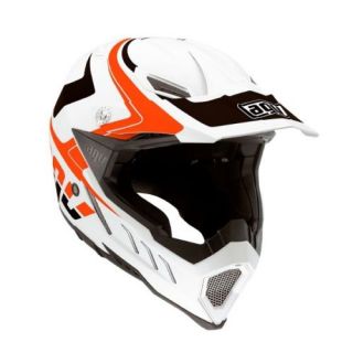 Agv AX 8 EVO Klassik MX Motocross Dirt Helmet White Orange