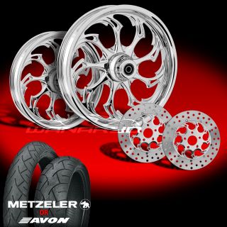 Widow Chrome Wheels Tires Rotors Pulley 2002 08 Harley V Rod 200 Tire