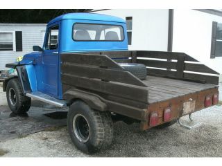 1955 55 Jeep Pickup Truck 4x4 Custom 71 Chevy Blazer Chassis Wood Bed Rails
