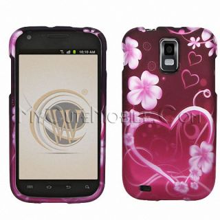Samsung Hercules T989 Case Two Piece Purple Love Rubberized Coated Hard Cover