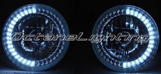 7" White LED Angel Eye Ring Motorcycle Halo Headlight Blinker Turn Signal Light