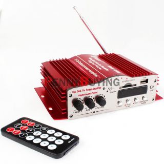 Remote DC 12V Car Stereo Audio Amplifier for USB SD DVD CD with FM  Player