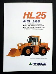 Hyundai 1993 HL25 Wheel Loader Construction Brochure
