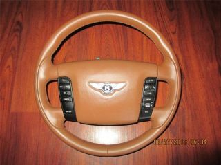 Bentley "Continental GT" O E M Tan Brown Leather Steering Wheel w Airbag