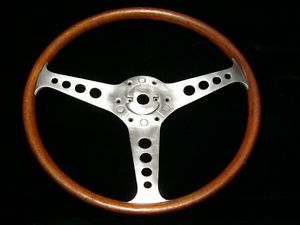 Genuine 60's Les Leston Woodrim Steering Wheel Fit Mini Healey Jaguar MG