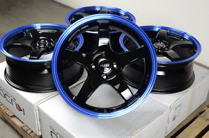 17" Blue Kudo Wheels Rims 4x100 Mini Cooper Scion XA XB Aerio Corolla Yaris Golf